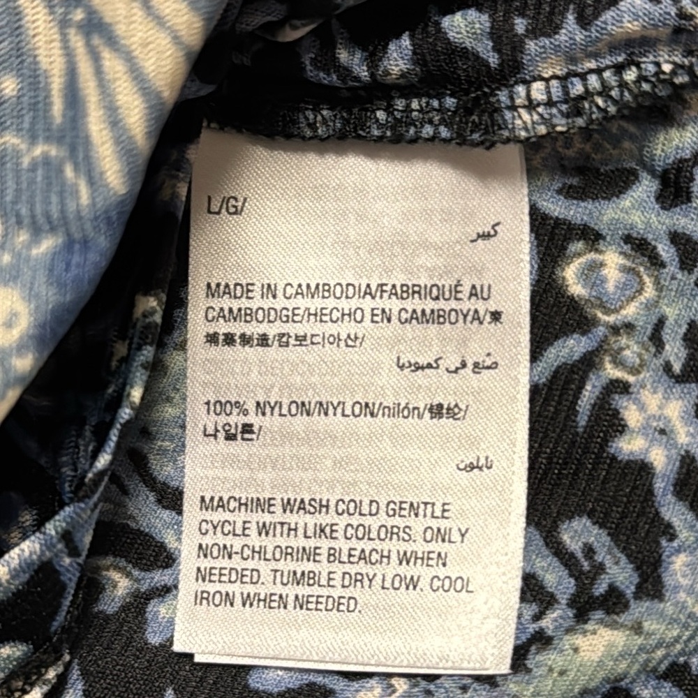 Style & Co. Printed Prairie Top BOHO Paisley Floral Ruffle Pleated Button Sz L - Picture 9 of 12